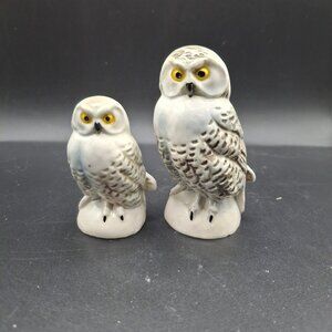 Vintage Goebel W. Germany Porcelain Snowy Owl Figurines - Set Of 2